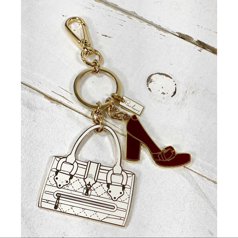 Burberry White & Burgundy Purse & Shoe Bag Charm - Picture 1 of 8